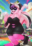 anthro clothing domino_mask eyemask eyewear female mask solo danophelia animal_crossing nintendo splatoon callie_(splatoon) cece_(animal_crossing) mammal rodent sciurid tree_squirrel absurd_res hi_res