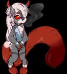 anthro bong chibi drugs featureless_crotch female nude open_mouth smile smoke solo standing badart_(artist) canid canine mammal absurd_res alpha_channel hi_res