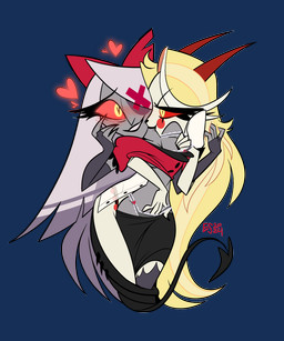 2_horns accessory armwear black_bottomwear black_clothing black_skirt black_tail blonde_hair blush blush_lines blush_stickers bottomwear canon_couple cheek_spots clothing demon_on_angel duo elbow_gloves eyelashes female female/female gloves grey_body grey_hair grey_skin hair hair_accessory hair_ribbon handwear heart_eyes heart_symbol hearts_around_head horn long_hair looking_at_another looking_at_partner love love_bite panties red_clothing red_horn red_sclera red_shirt red_topwear ribbons romantic romantic_couple shirt skirt smile spade_tail tail tail_coil tapering_horn teeth topwear underwear undressing_another white_body white_skin yellow_eyes entropystar hazbin_hotel hellaverse charlie_morningstar vaggi_(hazbin_hotel) angel angel_humanoid demon demon_humanoid humanoid 2024 5:6 alpha_channel dated hi_res