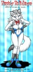 anthro breasts camel_toe cleavage clothed clothing dipstick_tail female holidays looking_at_viewer markings ribbons skimpy solo tail tail_markings text max_blackrabbit christmas extinctioners artica_lagopus arctic_fox canid canine fox mammal true_fox 2003 digital_media_(artwork) english_text