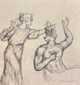 anthro blood bodily_fluids clothing duo ears_up eyebrows fur gore horn male male/male melee_weapon robe rome stab stabbing_another sword violence weapon wool_(fur) reynard_goodfellow julius_caesar reynard_the_baa bovid canid canine canis caprine mammal sheep wolf hi_res