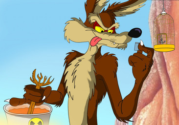 4_fingers anthro arm_tuft athletic athletic_anthro athletic_male back_tuft belly biped birdcage black_eyes black_nose blue_sky book branch brown_body brown_fur buckteeth canyon casual_nudity cheek_tuft chest_tuft clothing desert duo elbow_tuft eyebrows facial_tuft fangs finger_tuft fingers fluffy fluffy_chest fur gloves grey_body grey_fur handwear head_tuft holding_book holding_object hungry imprisoned locked_up long_ears macro macro_focus male micro mischievous mischievous_smile multicolored_body multicolored_fur nude outside pecs pink_nose raised_finger reading reading_book ribs screencap screencap_background scut_tail short_tail shoulder_tuft skinny sky stirring tail tan_belly tan_body tan_eyebrows tan_fur teeth tuft two_tone_body two_tone_fur whiskers white_body white_clothing white_fur white_gloves white_handwear white_sclera yellow_sclera jackthemacrofox zgrooz looney_tunes warner_brothers bugs_bunny wile_e._coyote canid canine canis coyote lagomorph leporid mammal rabbit 2019 artist_collaboration colored detailed digital_drawing_(artwork) digital_media_(artwork) mixed_media shaded