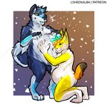 anthro both_pregnant cuddling duo hug male multiple_pregnancies nude pregnant pregnant_anthro pregnant_male lsheena water_(watergami) felid feline lynx mammal 1:1 trans_(lore) trans_man_(lore)