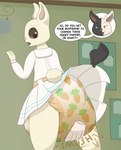 anthro clothed clothing dialogue diaper diaper_squish duo embarrassed feces female pooping scatplay soiling solo_focus speech_bubble split_color teasing text upskirt wearing_diaper white_diaper nyxiettenyxstar beastars haru_(beastars) mizuchi_(beastars) domestic_rabbit dwarf_rabbit harlequin_rabbit lagomorph leporid mammal netherland_dwarf_rabbit oryctolagus rabbit 2020 english_text hi_res