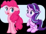 blue_eyes cutie_mark duo female feral hooves horn purple_eyes standing ctb-36 friendship_is_magic hasbro my_little_pony mythology pinkie_pie_(mlp) starlight_glimmer_(mlp) earth_pony equid equine horse mammal mythological_creature mythological_equine pony unicorn alpha_channel