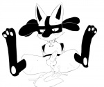 balls black_and_white blush cum cum_inside cum_on_balls cum_on_penis cum_on_tail lucario male monochrome nintendo pawpads penis pointy_ears pokémon presenting solo spikes spread_legs spreading sweat video_games white_(artist)
Rating: Explicit
Score: 6
User: Pokelova
Date: March 16, 2014