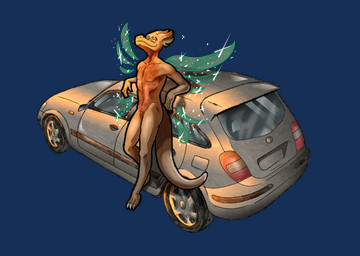 anthro car chest_tuft enjoying fantasy floating happy highlights_(coloring) horn male nude resting simple_background smile solo sunset transparent_background tuft vehicle wings ajicitoart mazda mythology dragon mythological_creature mythological_scalie scalie alpha_channel hi_res