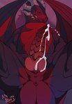 6_horns anus arm_tattoo black_body black_scales bodily_fluids cum cum_drip cum_dripping_from_penis dripping feral genital_fluids genitals horn intersex knot lying male maleherm multi_horn on_back penis red_body red_scales ridged_penis scales smile smiling_at_viewer smirk smirking_at_viewer smug solo spread_legs spreading tapering_penis tattoo tabirs european_mythology mythology draken_sjacharytiss drakrothiken drakrothiken_sjacharytiss dragon mythological_creature mythological_scalie scalie western_dragon absurd_res hi_res