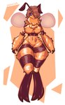 2_toes :3 abstract_background accessory antennae_(anatomy) anthro blue_eyes breasts brown_body brown_fur brown_hair chest_tuft featureless_breasts featureless_crotch feet female flower flower_in_hair front_view fur hair hair_accessory huge_thighs insect_wings knock-kneed medium_breasts multicolored_body multicolored_fur navel pear-shaped_figure pigeon_toed plant solo standing striped_body striped_fur stripes thick_thighs toes tuft two_tone_body two_tone_fur wide_hips wings yellow_body yellow_fur justbirb arthropod bee hymenopteran insect absurd_res artist_name digital_media_(artwork) hi_res krita_(artwork)