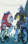 bicycle bicycle_helmet blue_body blue_fur butt clothing cycling duo fur green_eyes inner_ear_fluff male muscular sportswear tight_clothing tuft vehicle tsbellatre nitro_(tsbellatre) noah_(tsbellatre) canid canine canis domestic_dog mammal hi_res