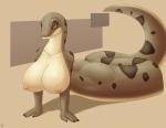 anthro apode big_breasts big_butt breasts butt female huge_breasts legless nipples non-mammal_breasts nude serpentine snout solo r-rova draconcopode naga reptile scalie snake