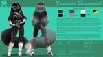 5_fingers 5_toes abs anthro athletic athletic_anthro athletic_female barefoot big_breasts biography black_body black_fur black_hair black_nose breasts butt clothed clothed_anthro clothed_female clothing feet female fingers fluffy fluffy_tail fur hair humanoid_feet humanoid_hands muscular muscular_anthro muscular_female navel one-piece_swimsuit plantigrade smile solo standing stated_bisexuality stated_sexuality swimwear tail text thick_thighs toes wide_hips ghostwolf vanessa_beaumont canid canine canis domestic_dog great_pyrenees hybrid livestock_guardian_dog mammal molosser mountain_dog pastoral_dog wolf wolfdog 16:9 2025 character_name english_text hi_res model_sheet shaded widescreen