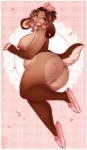 anthro belly big_breasts big_butt body_writing breasts brown_body brown_fur butt clothing eyewear female footwear fur genitals glasses nipples presenting presenting_hindquarters pussy rear_view shoes slightly_chubby slippers solo tan_body tan_fur thick_thighs tongue tongue_out writing_on_butt sinfulwhispers15 canid canine canis domestic_dog mammal digital_media_(artwork) hi_res shaded