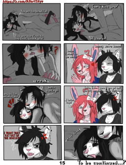 anthro anthro_on_anthro black_hair black_nose blood blue_body blue_fur bodily_fluids choker clothing cum dialogue doggystyle ejaculation female female_anthro from_behind_position fur genital_fluids genitals greeting grey_body grey_fur hair jewelry male male/female male_anthro necklace nude nude_anthro nude_female nude_male penetration penis pink_body pink_fur pink_nose red_penis sex simple_background solo text vaginal vaginal_penetration white_body white_fur allartskye nintendo pokemon evelyne_(allartskye) kia_(allartskye) skye_(allartskye) sylvie_(allartskye) american_opossum canid canine canis domestic_cat eeveelution felid feline felis generation_6_pokemon mammal marsupial pokemon_(species) sylveon wolf comic english_text hi_res url