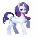 blue_eyes cutie_mark female feral hair horn purple_hair simple_background solo celebrated_earl friendship_is_magic hasbro my_little_pony mythology rarity_(mlp) equid equine mammal mythological_creature mythological_equine unicorn absurd_res hi_res