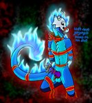 abstract_background accessory animal_genitalia anthro asking asking_viewer balls balls_bow bdsm biped black_sclera blue_body blue_fire bondage bound bow_(feature) bow_accessory bow_ribbon broken_horn colored_fire countershading dialogue fire flaming_hair flaming_mane flaming_tail genitals hands_behind_back holidays horn inviting kneeling leg_markings looking_at_viewer male markings mask neck_bow open_mouth penis penis_accessory penis_bow penis_ribbon pseudo_hair pseudo_mane pupils purple_penis purple_tongue question questioning_tone ribbon_bondage ribbons ridged_penis sheath skull_mask smile smirk socks_(marking) solo tail talking_to_viewer text tongue white_pupils yes-no_question void_lizard christmas mythology skullamander_(void_lizard) dragon mythological_creature mythological_scalie reptile scalie wingless_dragon 2018 colored digital_media_(artwork) english_text hi_res