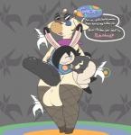 aintsmart animal_crossing anthro balls big_balls big_penis black_hair black_penis bottomless carrying_another carrying_partner clothed clothing dumbun duo erection female femboy genitals giraffe giraffid gracie_(animal_crossing) hair horn huge_balls huge_penis humanoid_genitalia humanoid_penis lagomorph legwear leporid male male/female mammal nintendo ossicone penis rabbit size_difference stockings text wide_hips