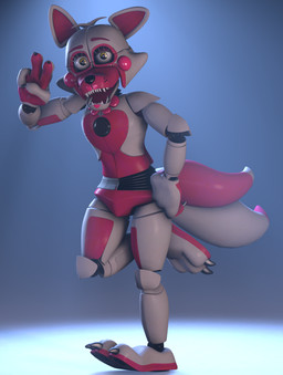 2_tails 3_toes anthro bow_tie claws eyebrows fangs feet female gesture glistening glistening_body hand_gesture hand_on_hip looking_at_viewer machine multi_tail on_one_leg open_mouth pink_body raised_eyebrow sharp_teeth solo standing tail teeth toes v_sign white_body yellow_eyes qutiix_(artist) qutiix_(modeler) five_nights_at_freddy's scottgames sister_location funtime_foxy_(fnaf) animatronic canid canine fox mammal robot robot_anthro 2016 3d_(artwork) digital_media_(artwork) full-length_portrait hi_res portrait source_filmmaker_(artwork)