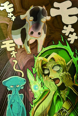 empty_eyes female feral group humor inside male stare text what mesimori_gaa nintendo ocarina_of_time ocarina_of_time_(master_quest) the_legend_of_zelda link navi princess_ruto young_link animal_humanoid aquatic aquatic_humanoid bovid bovine cattle dairy_cattle fairy fish fish_humanoid holstein_friesian_cattle humanoid hylian mammal zora japanese_text