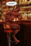 2015 alcohol ambiguous_gender anthro beer beverage biped butt canid canine canis digital_media_(artwork) dobermann domestic_dog fleki food hi_res mammal nude pinscher prick_ears sitting solo text zaush