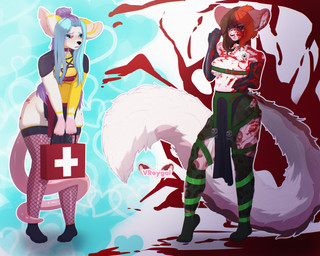 blood bodily_fluids breast_squish breasts death duo eyewear female glasses roleplay shortcord slightly_chubby squish thigh_squish wide_hips vreygal bella_(shortcord) vryn_reygal domestic_cat felid feline felis mammal mouse murid murine pantherine rat rodent snow_leopard 5:4 hi_res trans_(lore) trans_woman_(lore)