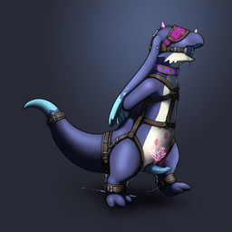 accessory animal_genitalia ankle_cuffs anthro bdsm blindfold bodily_fluids bondage bound cock_ring cock_ring_in_slit collar crossgender cuff_(restraint) cum drooling enchanted_gear enchanted_item erection forced forced_erection gag gagged genital_fluids genital_slit genitals hands_behind_back harness jewelry leaking_cum leaking_precum leather magic male open_mouth penis penis_accessory penis_jewelry precum restraints ring_gag saliva solo steel_collar tapering_penis womb_tattoo loonertick enchanted european_mythology mythology so_i'm_a_spider_so_what? feirune dragon mythological_creature mythological_scalie scalie wyrm_(dragon) 1:1 absurd_res hi_res female_(lore)