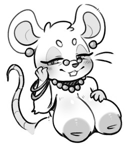 anthro areola big_breasts big_ears blush blush_lines bracelet breasts buckteeth circle_eyebrows ear_piercing elderly elderly_anthro elderly_female eyebrows eyelashes eyewear female female_anthro fingers front_view fur glasses hair inverted_nipples jewelry long_eyelashes mature_anthro mature_female mouth_closed narrowed_eyes necklace nipples nude nude_anthro nude_female piercing round_glasses sagging_breasts solo tail tear_trough teeth wearing_glasses whiskers anotherbearsimp granny_mouse_(anotherbearsimp) mammal mouse murid murine rodent 2025 digital_drawing_(artwork) digital_media_(artwork) half-length_portrait monochrome portrait sketch