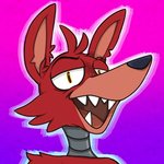 black_nose eyebrows fur gradient_background half-closed_eyes looking_at_viewer machine male narrowed_eyes open_mouth red_body red_fur simple_background smug solo teeth tongue yellow_eyes youtuber unknown_artist five_nights_at_freddy's scottgames foxy_(fnaf) pyrocynical animatronic canid canine fox mammal robot 1:1 digital_media_(artwork) icon