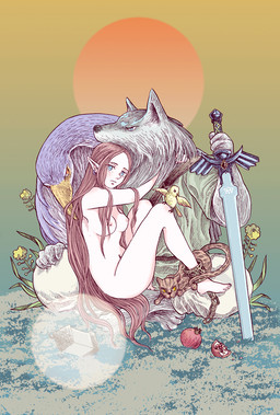 anthro anthrofied breasts chain female food fruit lamp lantern male melee_weapon nude plant sword weapon momen_(artist) nintendo the_legend_of_zelda twilight_princess link_(wolf_form) princess_zelda avian bird canid canine canis domestic_cat felid feline felis humanoid mammal wolf