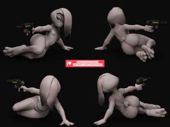 anthro bedroom_eyes clothed clothing female narrowed_eyes partially_clothed police police_badge police_uniform seductive solo tail uniform bambookat disney zootopia judy_hopps lagomorph leporid mammal rabbit 3d_(artwork) 4:3 absurd_res digital_media_(artwork) hi_res