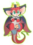 ambiguous_gender big_ears cheek_spikes claws clothing facial_spikes feral fire flaming_horn green_eyes horn maid_uniform multicolored_body open_mouth pawpads paws red_body red_scales scales simple_background solo spikes spikes_(anatomy) tail uniform white_background white_body white_scales wings young young_feral halvitty league_of_legends mythology riot_games tencent smolder_(lol) dragon mythological_creature mythological_scalie scalie 2025 digital_drawing_(artwork) digital_media_(artwork) hi_res long_image tall_image male_(lore)