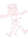 anthro boots clothing female footwear gloves handwear high_heeled_boots high_heels shoes solo tail dbaru nickelodeon t.u.f.f._puppy kitty_katswell domestic_cat felid feline felis mammal 2025 dated full-length_portrait monochrome portrait red_and_white sketch