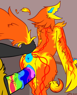 animal_genitalia animal_penis anthro anus bent_over big_penis duo equine_genitalia equine_penis feathers female fire genitals looking_pleasured male male/female offscreen_male penetration penis pubes raised_tail rough_sex sex tail vaginal vaginal_penetration fakezego haze_(corpseflowers) mania_(corpseflowers) avian elemental_creature monster colored