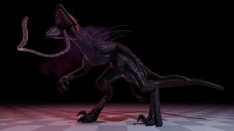 animal_genitalia aphrodisiac aphrodisiac_gas biped black_body black_scales checkered checkered_floor cloaca feet female female_feral feral genitals imminent_rape imminent_sex open_mouth ovipositor parasite petal_maw pheromones quills_(anatomy) scales sharp_teeth solo standing talons teeth teratophilia toes unusual_anatomy unusual_genitalia unusual_genitalia_placement xenophilia darkthemechair dinosaur dromaeosaurid monster prehistoric_species reptile saurischian scalie skeelnok theropod 16:9 3d_(artwork) 4k absurd_res blender_(artwork) blender_cycles_(artwork) digital_media_(artwork) hi_res widescreen
