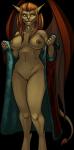 anthro big_breasts black_background breasts clothing female fur genitals hair nipples pink_nose pussy robe simple_background solo standing tan_body tan_fur tan_hair wings yellow_sclera redout third-party_edit unknown_colorist disney gargoyles maggie_reed_(gargoyles) felid mammal mutate_(gargoyles) 2018 color_edit colored hi_res