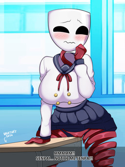 big_breasts blue_bottomwear blue_clothing blue_skirt blush blush_lines bodily_fluids bottomwear bow_ribbon breasts classroom clothing curvy_figure dialogue dripping empty_eyes female genital_fluids genitals huge_breasts huge_hips inside mask masturbation not_furry plump_labia ribbons school school_uniform skirt solo table_sex text thick_thighs uniform vaginal_fluid_drip vaginal_fluids voluptuous voluptuous_female voluptuous_humanoid vulva wide_hipped_female wide_hipped_humanoid wide_hips oddrich glitch_productions the_amazing_digital_circus gangle_(tadc) animate_inanimate fabric_creature humanoid living_mask 2025 3:4 absurd_res english_text hi_res