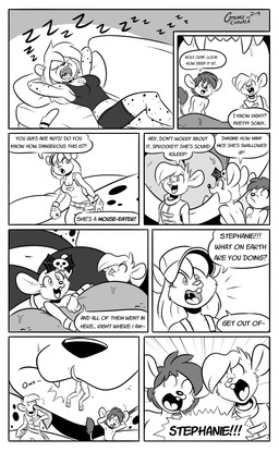 anthro anthro_pred anthro_prey breasts cleavage clothed clothed_anthro clothed_female clothed_male clothing dialogue extreme_size_difference featureless_breasts female female_pred female_prey group inside_mouth male midriff nude nude_anthro nude_female nude_male open_mouth oral_vore partially_inside peril pointy_speech_bubble reverse_mouth_shot size_difference sleep_vore sleeping snoring speech_bubble text tongue unaware_pred unaware_vore vore gizmochinasa chinasa_lopp dec25stephanie philipkelton pocket_jabari sprocket_(gizmochinasa) cheetah felid feline gerbil mammal mouse murid murine rodent 2019 comic dated digital_drawing_(artwork) digital_media_(artwork) english_description english_text greyscale hi_res monochrome signature