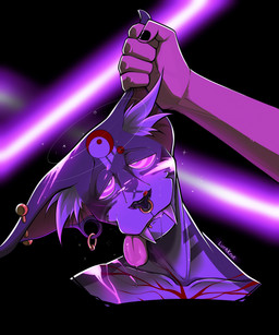 ambiguous_gender anthro bodily_fluids dizzy dripping drooling drugged duo ear_piercing facial_piercing fangs fist grip half-closed_eyes hypnosis hypnotic_eyes inner_ear_fluff mind_control narrowed_eyes nose_piercing nose_ring piercing purple_eyes ring_piercing ringed_eyes saliva saliva_drip saliva_on_tongue saliva_string simple_background smile solo_focus substance_intoxication teeth tongue tongue_out tuft luraknot vul_rakshaw domestic_cat felid feline felis mammal hi_res portrait