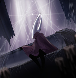 anthro candle dramatic_lighting dramatic_pose female horn looking_back silk sitting solo boopie hollow_knight_(franchise) team_cherry hornet_(hollow_knight) arthropod beetle elateroid firefly insect 2025 hi_res