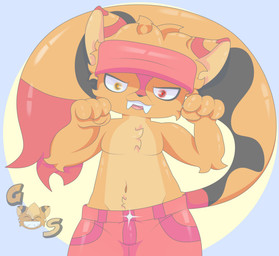 4_fingers anthro belly fingers male navel shota smile solo tail young young_anthro young_male georgesabertooth noah_sabertooth felid feline mammal prehistoric_species saber-toothed_tiger hi_res