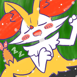 ambiguous_anthro ambiguous_gender anthro biped blush blush_stickers bodily_fluids drooling eyes_closed food front_view lying object_in_tail on_back open_mouth saliva shrimp_(food) simple_background sleeping solo sound_effects tail vowelless vowelless_sound_effect zzz annyui0611 nintendo pokemon braixen canid generation_6_pokemon mammal pokemon_(species) 1:1 2023 digital_drawing_(artwork) digital_media_(artwork) half-length_portrait hi_res japanese_description portrait translated_description