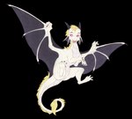 blonde_hair chibi female feral flying frill_(anatomy) fur hair membrane_(anatomy) membranous_wings open_mouth pink_eyes scales smile solo tail toony white_body wide_crotch wings yellow_body yellow_fur wanderertamplior european_mythology mythology shadowfall saleem dragon mythological_creature mythological_scalie scalie western_dragon 2023 alpha_channel digital_media_(artwork)