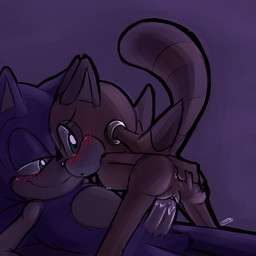 age_difference anthro anus balls big_butt big_eyes big_head big_penis black_nose blue_body blue_eyes blush bodily_fluids brown_body brown_fur butt cowgirl_position cum cum_in_vagina cum_inside cum_on_penis duo erection eyelashes female female_penetrated flat_chested from_front_position fur genital_fluids genitals half-closed_eyes hand_on_butt happy looking_back looking_down looking_pleasured lying male male/female male_penetrating male_penetrating_female narrowed_eyes nipples nude older_male on_back on_bottom on_model on_top penetration penile penile_penetration penis penis_in_vagina plump_labia purple_background reverse_missionary_position seductive sex simple_background size_difference skinny smaller_on_top smile spread_legs spreading straddling stretched_vagina thin_thighs toony vaginal vaginal_penetration vulva young younger_female bluechika sega sonic_the_hedgehog_(series) marine_the_raccoon sonic_the_hedgehog eulipotyphlan hedgehog mammal procyonid raccoon 1:1 digital_media_(artwork)