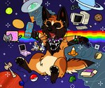 2000s_theme 2023 aliasing alien alternative_fashion ambiguous_gender animal_crossing anthro baby_neopet ball beaded_jewelry beads beverage beverage_can black_kerchief black_neckerchief black_nose black_pawpads bracelet brown_body brown_fur can canid canine canis cellphone collar computer container cookie cookie_clicker crt crt_monitor desktop deviantart deviantart_logo digital_drawing_(artwork) digital_media_(artwork) digitigrade domestic_dog drugs earbuds electronics energy_drink eyes_closed fangs featureless_crotch flat_colors food full-length_portrait fur game_boy_advance_sp game_boy_advance_sp_console game_boy_family game_console handpaw headphones herding_dog hindpaw holding_beverage holding_can holding_container holding_object jewelry kandi_(jewelry) kerchief lupe_(neopets) maligaytor malinois_dog mammal marijuana markings meme microsoft_paint_(artwork) monster_energy monster_energy_can neckerchief necklace neopet_(species) neopets nintendo nude nyan_cat open_mouth open_smile pastoral_dog pawpads paws phone pink_collar pink_tongue planet plushie pokeball pokemon portrait pot_leaf roblox scene_(fashion) semi-anthro sheepdog smartphone smile solo space spiked_collar spikes star taco tail tan_markings teeth tennis_ball tongue traffic_cone ufo vlc vlc_media_player waffle woowoo_(maligaytor) xd