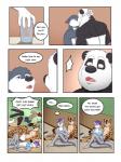 3:4 anthro anthro_on_anthro back_muscles barefoot bear biceps big_muscles biped border breasts canid canine canis cel_shading clothed clothing comic detailed_background dialogue digital_media_(artwork) domestic_dog duo english_text feet felid female fur garret_(rain-yatsu) giant_panda hi_res humanoid_feet humanoid_hands husky inside interspecies kissing leopard male male/male mammal manly muscular muscular_male nipples nordic_sled_dog pantherine pecs plantigrade rain-yatsu rainier_(rain-yatsu) seattle_fur shaded speech_bubble spitz surprise_kiss text topless white_border