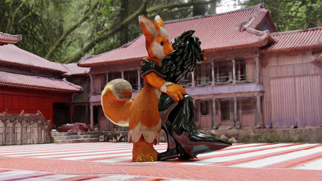 anthro black_body black_eyes brick brick_floor butt butt_grab claws detailed_background door food fruit fur glistening glistening_body hand_on_butt hug latex orange_body orange_fur plant raspberry rooftop stairs stone_wall tail tree wall_(structure) white_body white_fur window pinki raspberrydragon changed_(video_game) mythology puro_(changed) canid canine dragon goo_creature mammal mythological_creature mythological_scalie scalie 16:9 3d_(artwork) digital_media_(artwork) hi_res widescreen