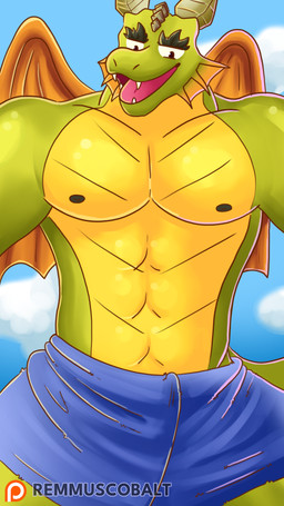 age_difference anthro daddy_kink larger_male male muscular nipples older_male shirtless size_difference solo teasing towel wings remmus_cobalt activision mythology spyro_the_dragon nestor_(spyro) rescued_dragons_(spyro) dragon mythological_creature mythological_scalie scalie s 4k 9:16 absurd_res hi_res