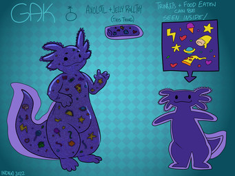 ambiguous_gender anthro goo_body purple_body space sparkles water_wiggler indigonanu amphibian aquatic axolotl mole_salamander salamander 4:3 hi_res model_sheet nonbinary_(lore)