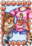 anthro basketball detachable detachable_head detached_hand female mohawk rayman_anatomy smile solo fake_elf rayman_(series) ubisoft felid feline mammal pantherine raypeople_(rayman) tiger 2016 hi_res traditional_media_(artwork)