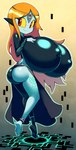 anklet big_breasts big_butt breasts butt female hair huge_breasts hyper hyper_breasts jewelry markings multicolored_body nipples not_furry orange_hair red_eyes solo two_tone_body yellow_sclera angstrom nintendo the_legend_of_zelda twilight_princess midna_(true_form) humanoid twili absurd_res hi_res